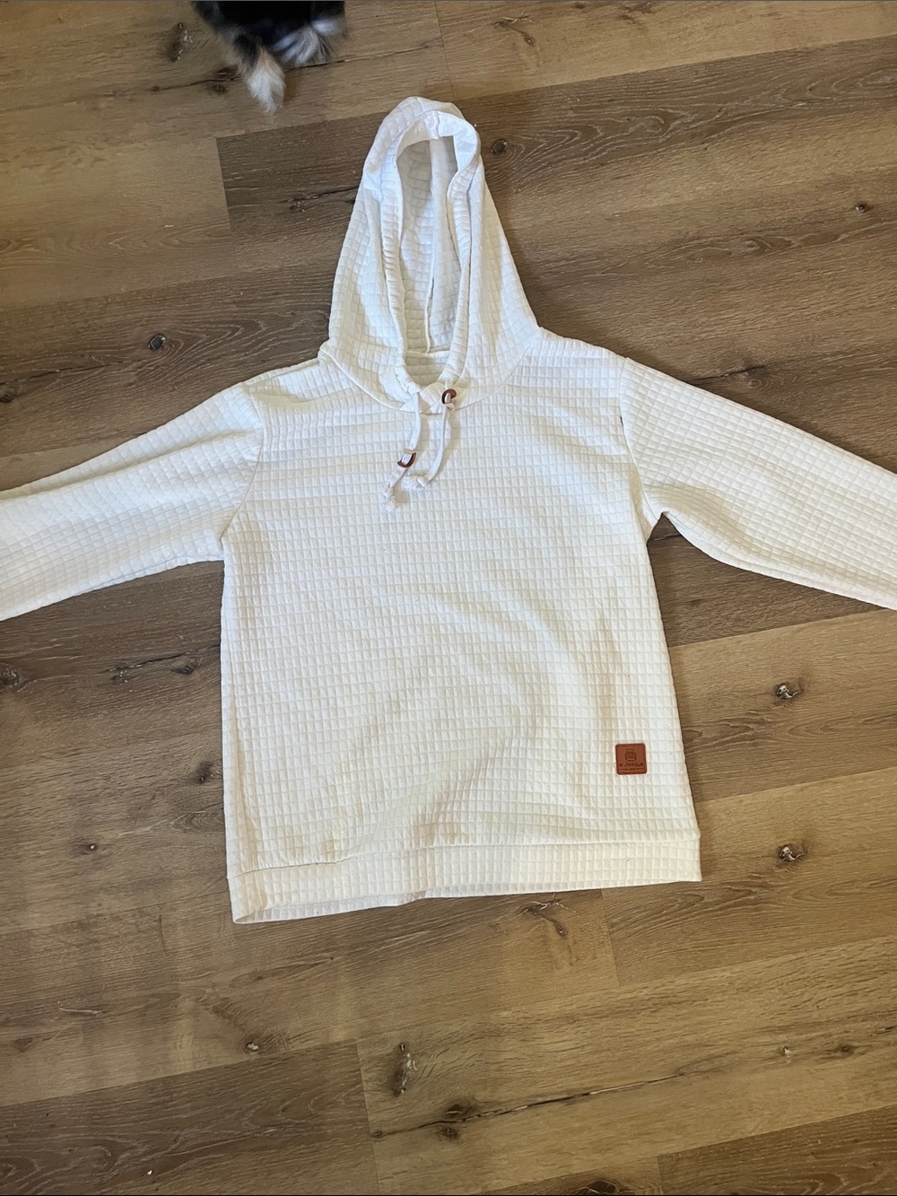 Jeep Cream Waffle-Knit Hooded Pullover